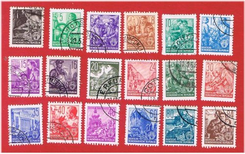 Occupied Territories Stamp Set, Germany (DDR) #155-171