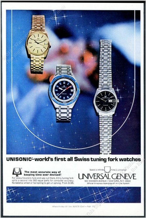 Timeless Treasures: Universal Geneve Unisonic 1969 Ad