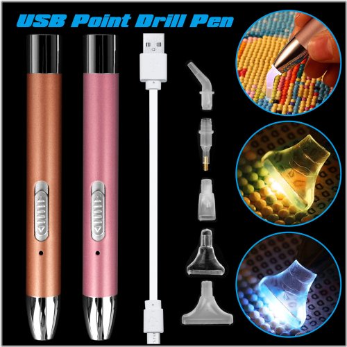 SparkleStitch Kit: Rechargeable LED Pen with Diamond Painting Tools