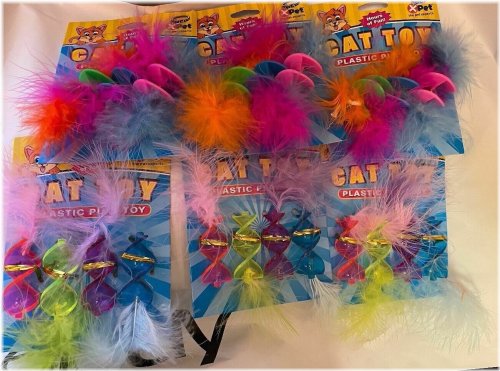 Feather and Spiral Cat Toy Set