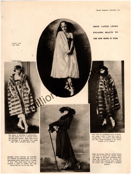Theatre Fashion Archive: 1921 Irene Castle Furs Print