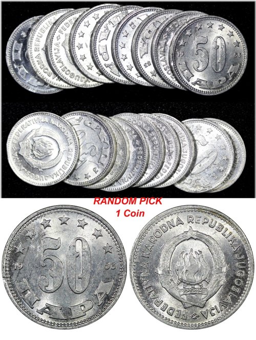 Yugoslavia 1953 Aluminum 50 Para Coin
