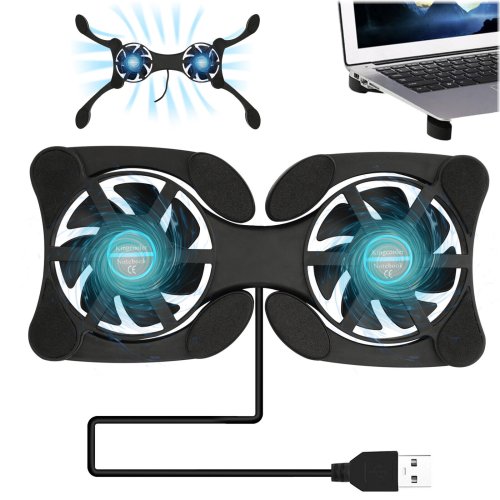 ChillMate - Foldable USB Cooling Pad with Quiet Slim Fans for Comfortable Laptop Performance