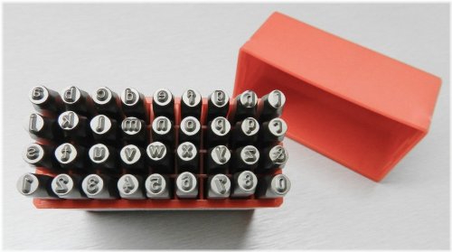 Precision Punch Set with 36 Lowercase Alphabet and Number Stamps