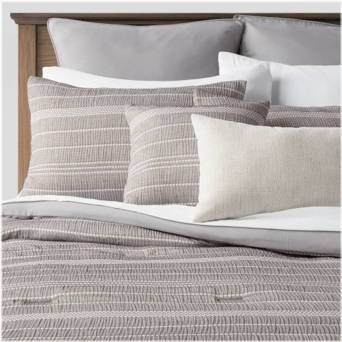 Cedarbrook Chambray Matelasse Stripe Bedding Ensemble