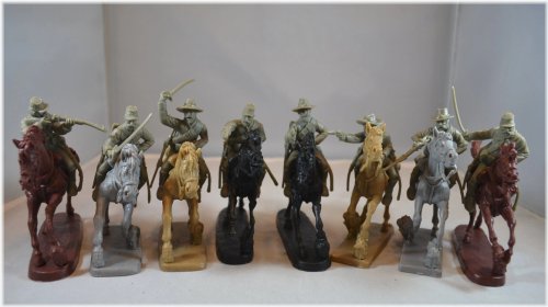 Gray Cavalry Brigade with Horses Toy Set