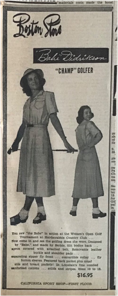 Champion Golfer's Vintage Newspaper Ad