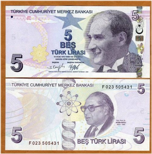 Turkish Lira 2009 (2022) - F-Prefix, New Signature - UNC