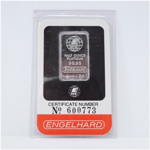 Vintage Engelhard Platinum Bar with Certification Card