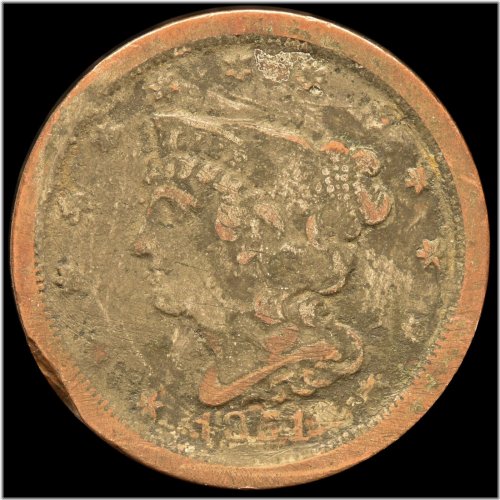 Antique Braided Hair Half Cent - 1851 VF Very Fine Details