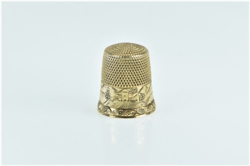 Victorian Engraved Gold Thimble