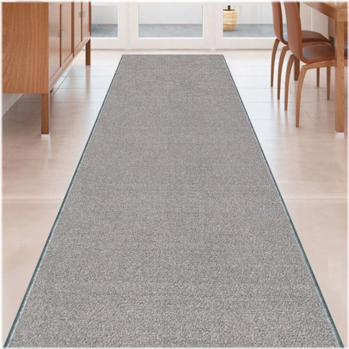 Shadow Step" Runner Rug - Customizable, Non-Slip, Solid Gray Design for Hallways and Stairs