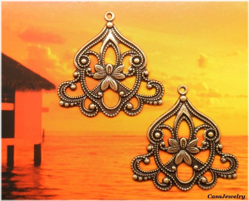 Golden Filigree Hang Rings