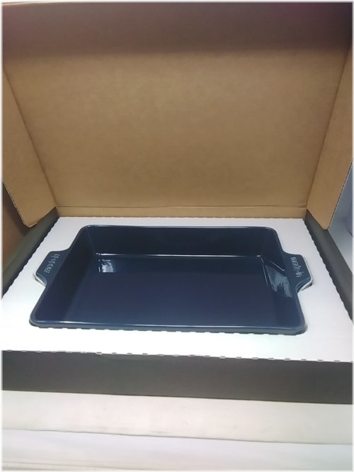 Slate Blue French-made Rectangular Baking Dish