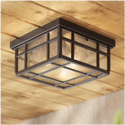 Rustic Bronze Flush Mount Ceiling Light