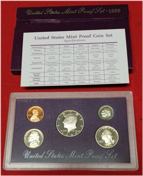 Complete 1989 US Coin Set with Original Packaging and COA