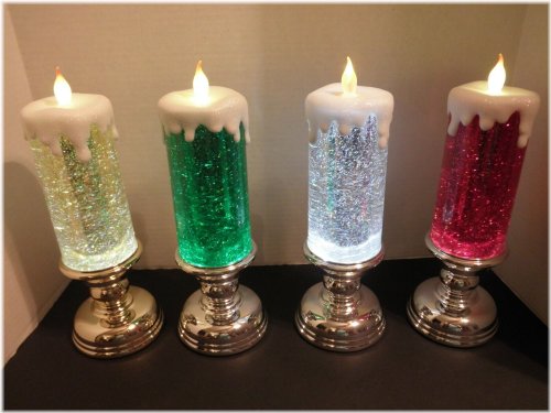 Glittering Pedestal Candle by Valerie