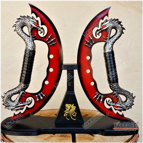 Dragon's Fury Display Dagger with Wooden Stand