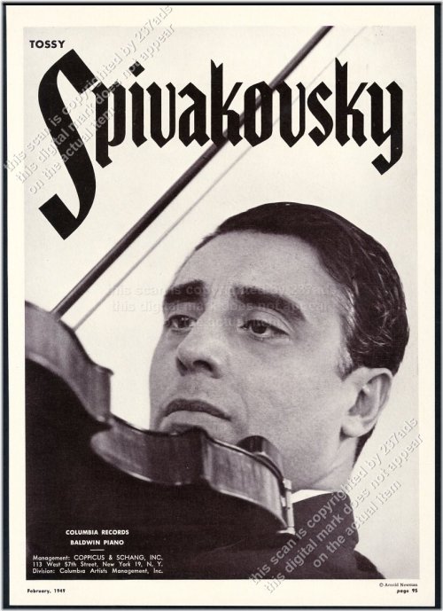 Vintage Tossy Spivakovsky Violin Recital Ad