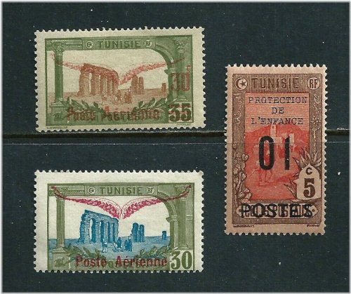 Tunisian Airmail and Postage Due Stamps from 1920-1925