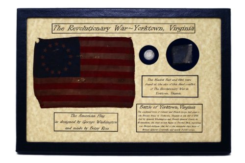 Yorktown Relics: Authentic Revolutionary War Bullet and Flint Display Set