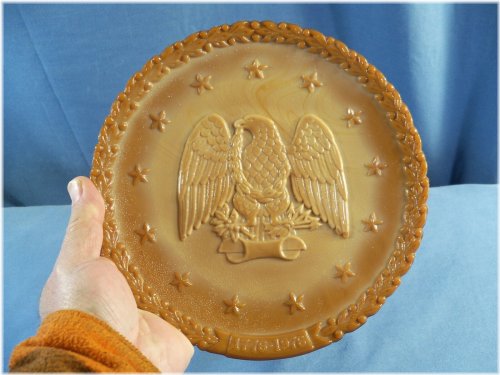 Fenton Bicentennial Eagle Glass Plate