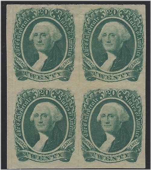 CSA Sc. # 13 - Block of 4, Mint OG LH - Signed EG - XF