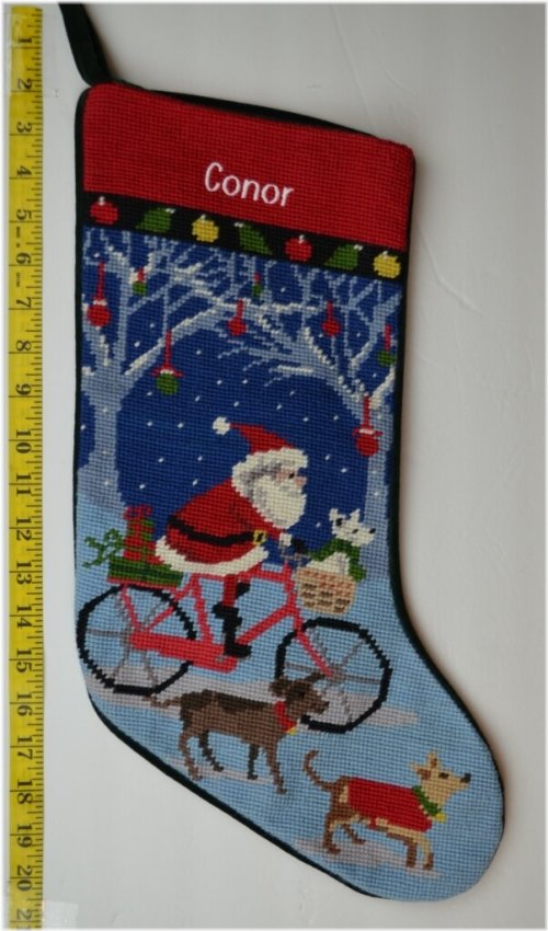 Woolen Santa Monogram Stocking by LANDS END