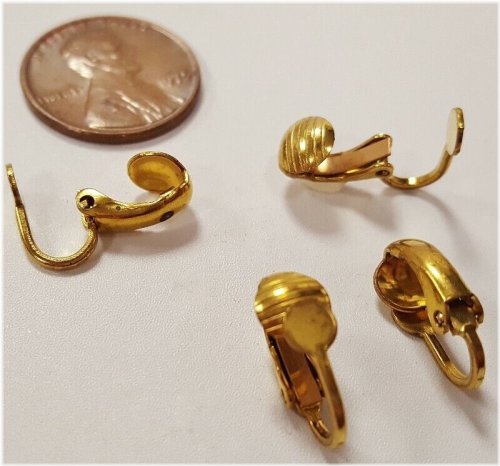 Vintage Brass Clip Earring Findings