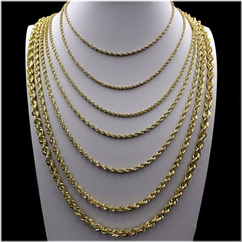 Golden Rope Diamond Cut Necklace