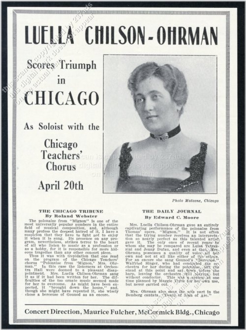 Vintage Opera Singing Tour Print Ad