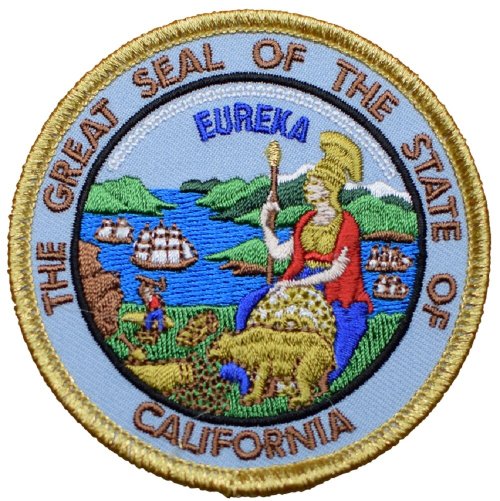 Golden California Seal Iron-On Patch