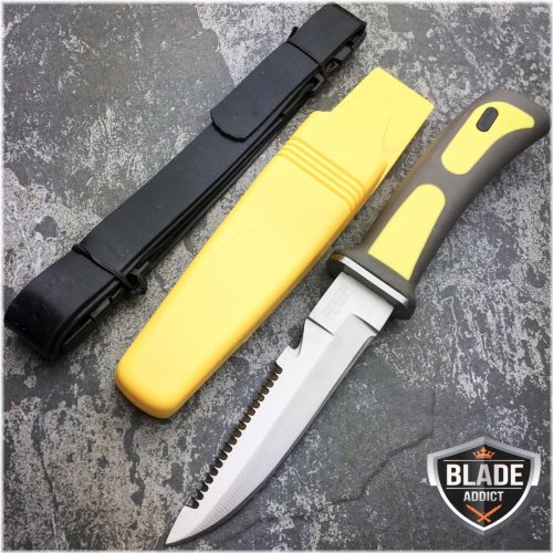 Sunburst Drop Point Dive Knife with Leg Strap Sheath