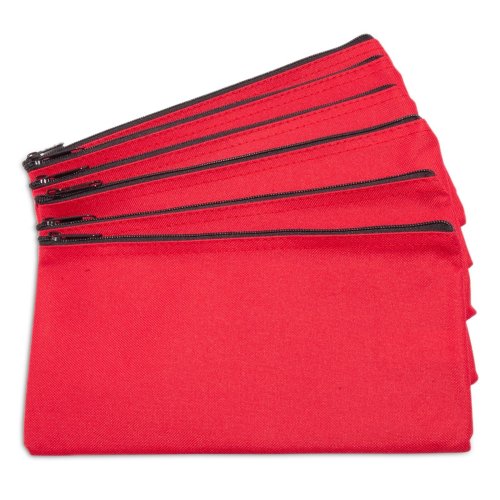 Red Zipper Deposit Bags by DALIX (Pack of 6)