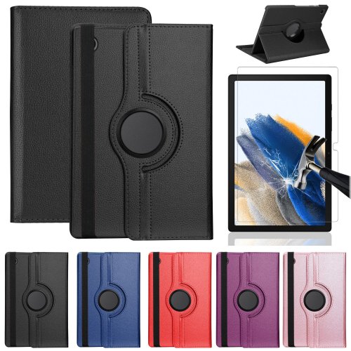 Leather Folio and Screen Protector for Samsung Galaxy Tab A8 10.5" and A7 Lite 8.7