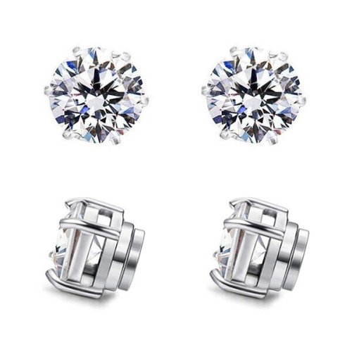 Magnetic CZ Clip-On Earrings for Men