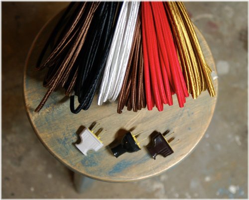 Rayon Cloth Covered Lamp Cord and Plug Kit