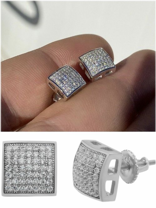 Sterling Silver CZ Stud Earrings