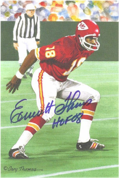 Emmitt Thomas Signed Chiefs Goal Line Art Card