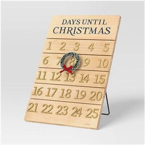 Festive Wood Countdown Calendar