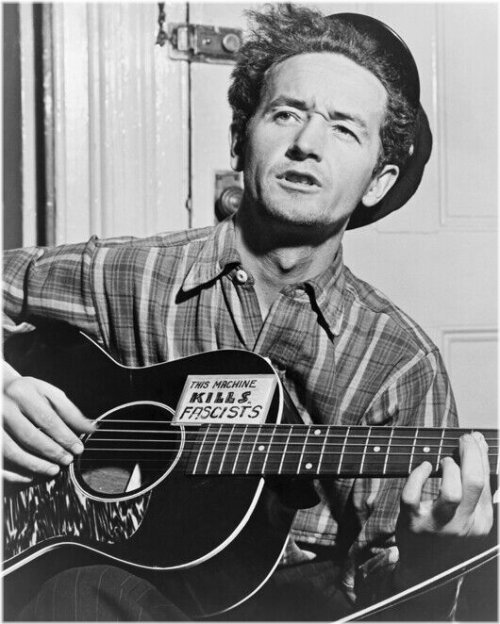 Vintage Woody Guthrie Guitar Print