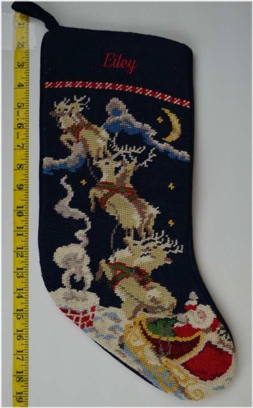Festive Needlepoint Monogrammed Stocking