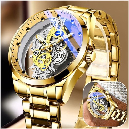 Steel Hollow Automatic Watch - Unisex Luxury Timepiece