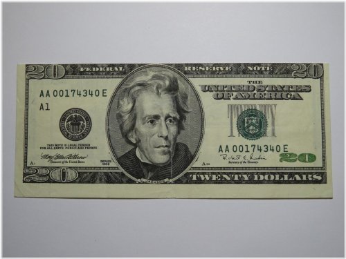 1996 Face Printing Shifted Upwards Error $20 Federal Reserve Bank Note (VF+)