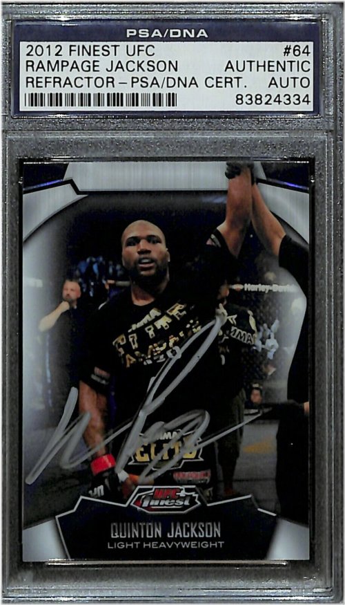 Rampage Jackson 2012 Topps Finest UFC Refractors Autographed Card