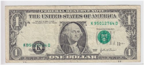 Dallas Seal Misalignment Error on 2003 $1 Federal Reserve Note
