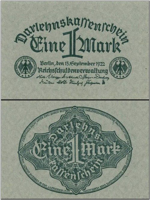 Weimar Republic 1 Mark Paper Note