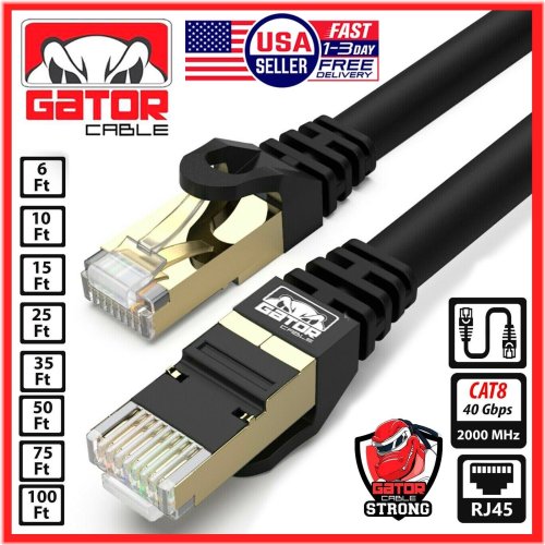 GoldLink RJ45 Ethernet Cable - High-Speed 40Gbps Network Patch Cable