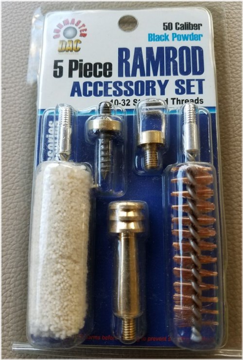 Ramrod Accessory Set - 50 Caliber, 5 Piece, 10x32 Threads