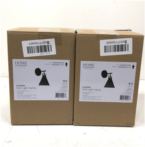 Matte Black Vanity Light Duo